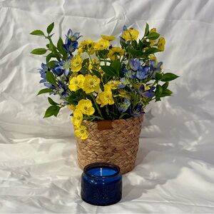 Handmade Blue Scented Jasmine Candle.